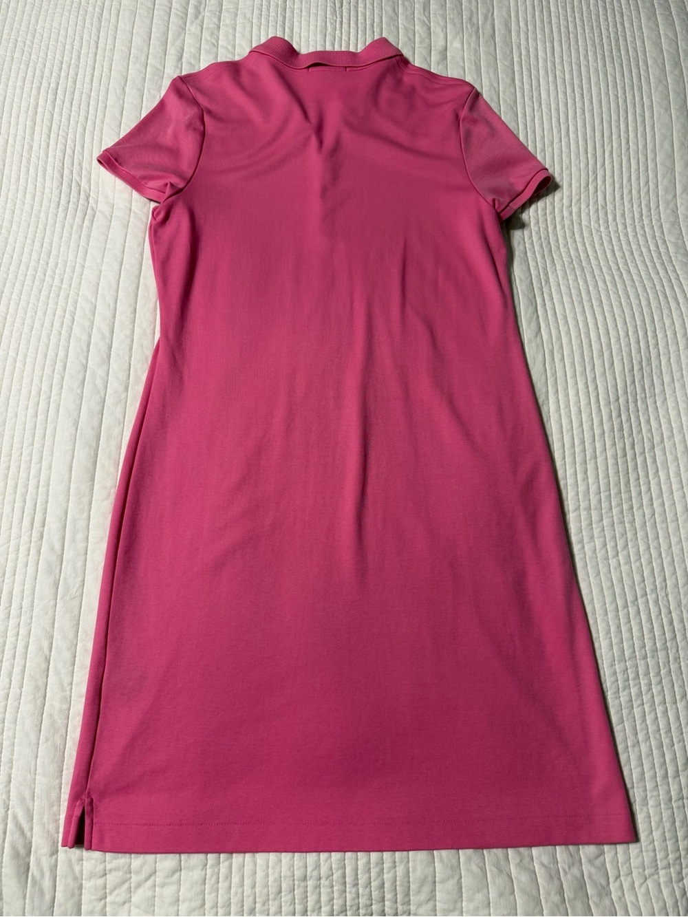 Ralph Lauren Pink Polo Shirt Dress Blue Pony Short Sleeve Cotton L Large - Picture 2 of 6
